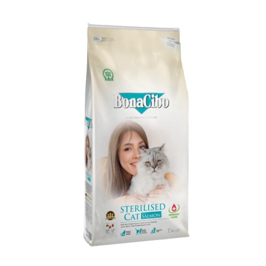 Bonacibo Light Sterilised Somonlu Kısırlaştırılmış Yetişkin Kedi Maması 15 KG | SRC: Barcode: 8694686407035